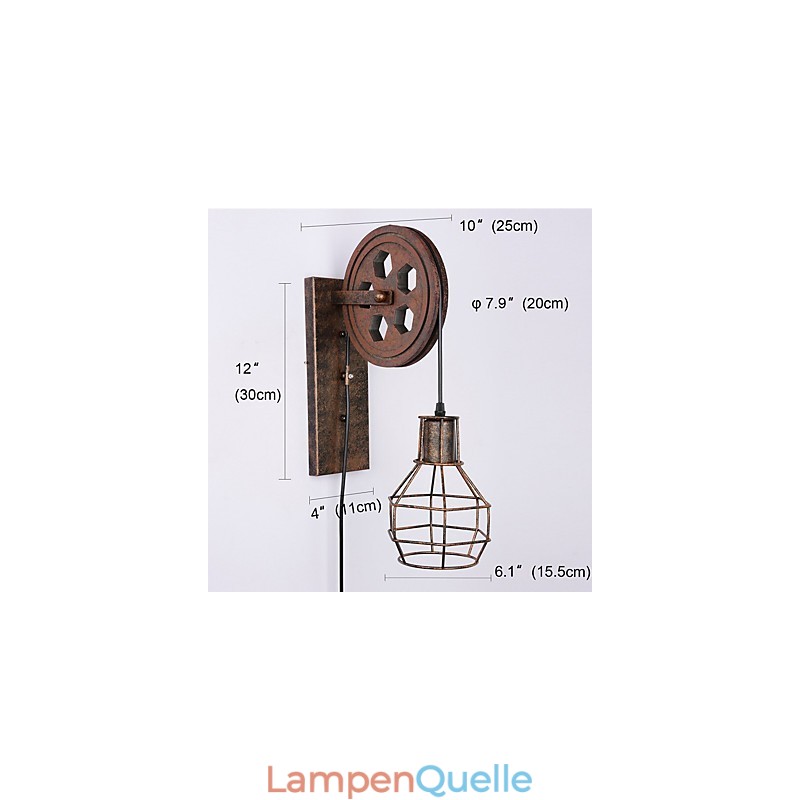 Industrielle Retro Eisen Wandleuchte Kreative Persönlichkeit Lift Pully Wandleuchte