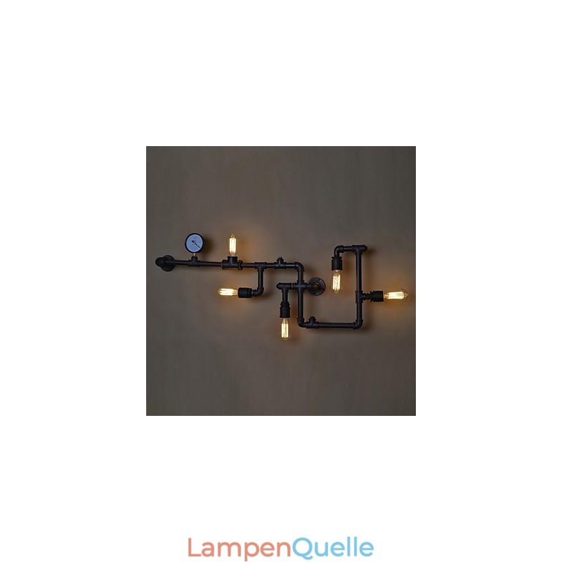 Loft Industrielle Wandlampen Antike Edison Wandleuchten mit Glühbirnen Vintage Pipe Wandlampe für Wohnzimmerbeleuchtung