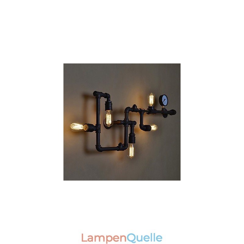 Loft Industrielle Wandlampen Antike Edison Wandleuchten mit Glühbirnen Vintage Pipe Wandlampe für Wohnzimmerbeleuchtung
