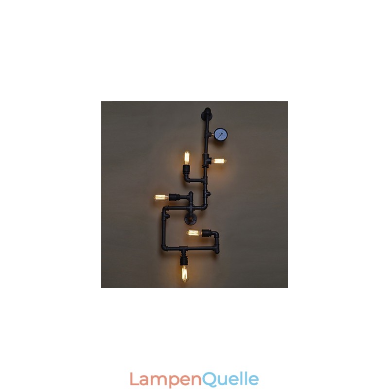 Loft Industrielle Wandlampen Antike Edison Wandleuchten mit Glühbirnen Vintage Pipe Wandlampe für Wohnzimmerbeleuchtung