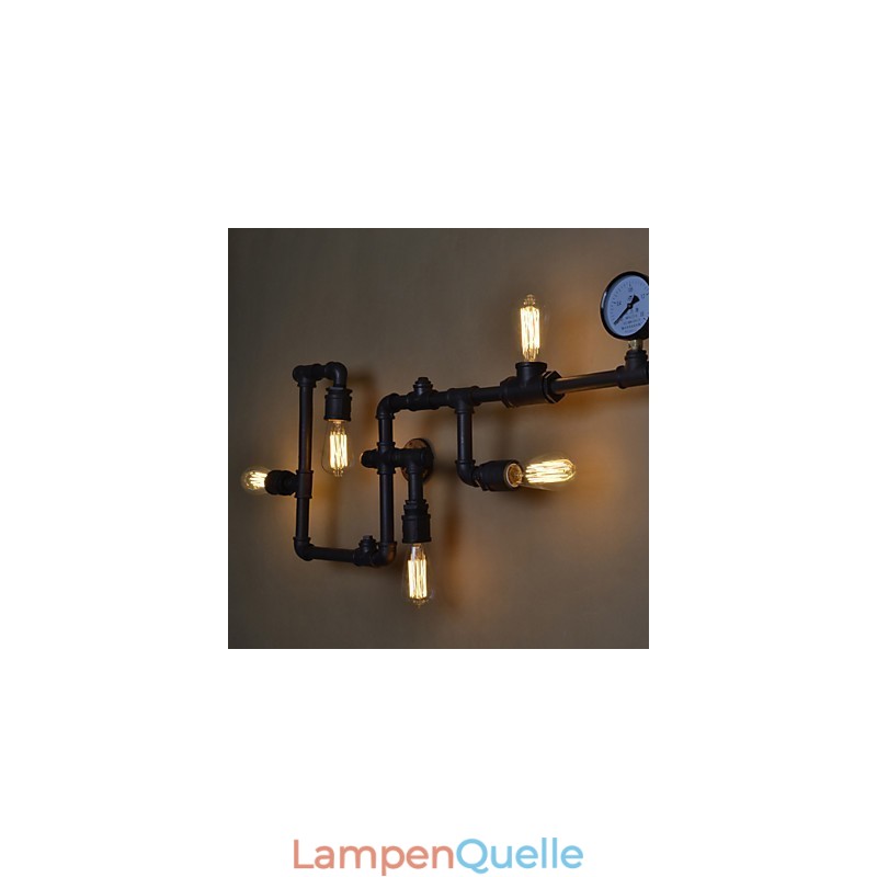 Loft Industrielle Wandlampen Antike Edison Wandleuchten mit Glühbirnen Vintage Pipe Wandlampe für Wohnzimmerbeleuchtung