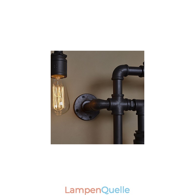 Loft Industrielle Wandlampen Antike Edison Wandleuchten mit Glühbirnen Vintage Pipe Wandlampe für Wohnzimmerbeleuchtung