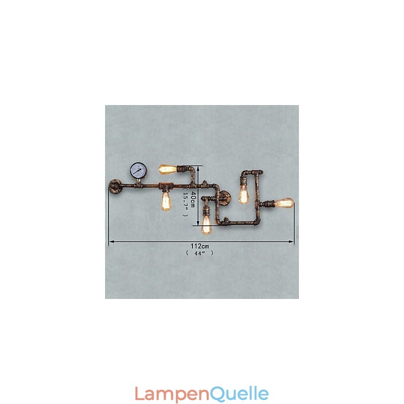 Loft Industrielle Wandlampen Antike Edison Wandleuchten mit Glühbirnen Vintage Pipe Wandlampe für Wohnzimmerbeleuchtung