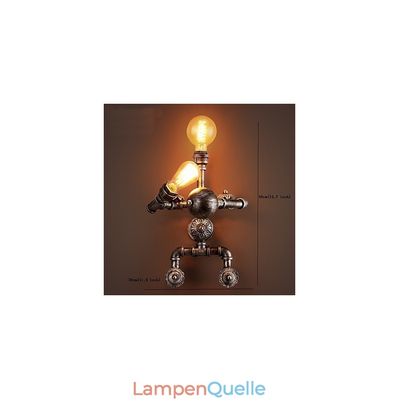 Loft Wasserrohr Wandleuchten Retro Industriellen Stil Kreative Roboter Design Metall Restaurant Cafe Bars Stehtisch Wandleuchten