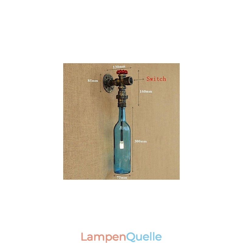 Wandschalter mit Wasserrohrflaschen-Wandleuchte