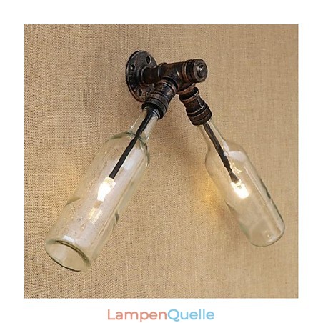 Retro American Village Creative Industry Wind Designer Wasserflasche Wandleuchte Wandleuchte Blau Transparent Retro American Village Creative Industry Wind Designer Wasserflasche Wandleuchte Wandleuchte Blau Transparent