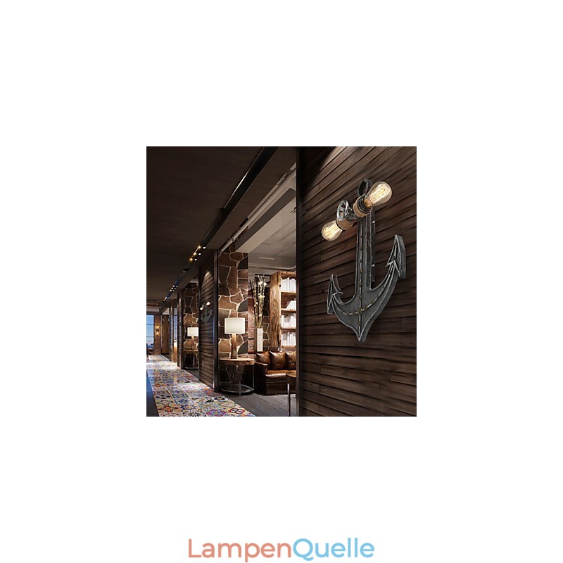Jahrgang Industrielle Wandleuchten Holz Boot Anker Form Kreative Restaurant Cafe Bar Dekoration Beleuchtung