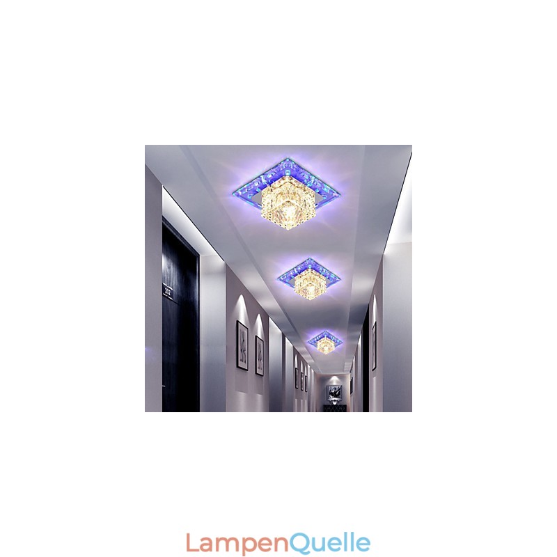 Mini Kristall Deckenleuchte Spotlight 3W Kreative Lampe Leuchtstoffröhre Bunte Farbe Quadratische Kuppelleuchte