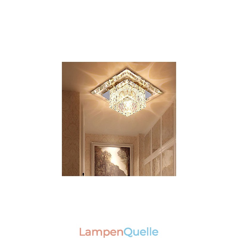Mini Kristall Deckenleuchte Spotlight 3W Kreative Lampe Leuchtstoffröhre Bunte Farbe Quadratische Kuppelleuchte