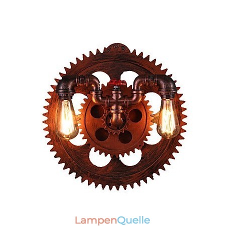 2 Köpfe Vintage Industrielle Wandleuchten Holz Zahnradform Lichter Restaurant Cafe Bar Dekoration Wandleuchten 2 Köpfe Vintage Industrielle Wandleuchten Holz Zahnradform Lichter Restaurant Cafe Bar Dekoration Wandleuchten