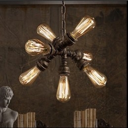 Amerikanischer industrieller Wasserrohr-Retro-Stil Wind 7-flammiger Pendelleuchter