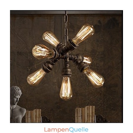 Amerikanischer industrieller Wasserrohr-Retro-Stil Wind 7-flammiger Pendelleuchter Amerikanischer industrieller Wasserrohr-Retro-Stil Wind 7-flammiger Pendelleuchter