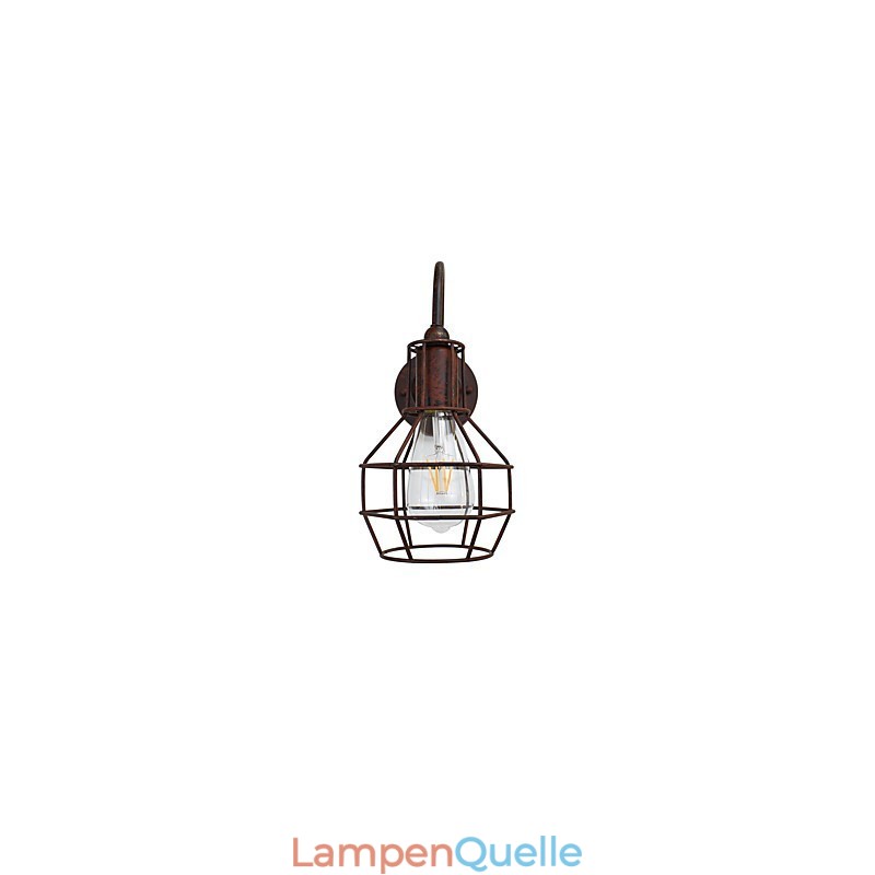 Wandleuchte Wandleuchter Wand Rostfarben Retro Wandlampe