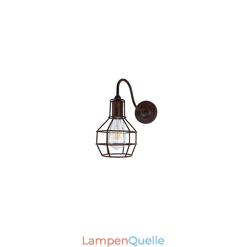 Wandleuchte Wandleuchter Wand Rostfarben Retro Wandlampe