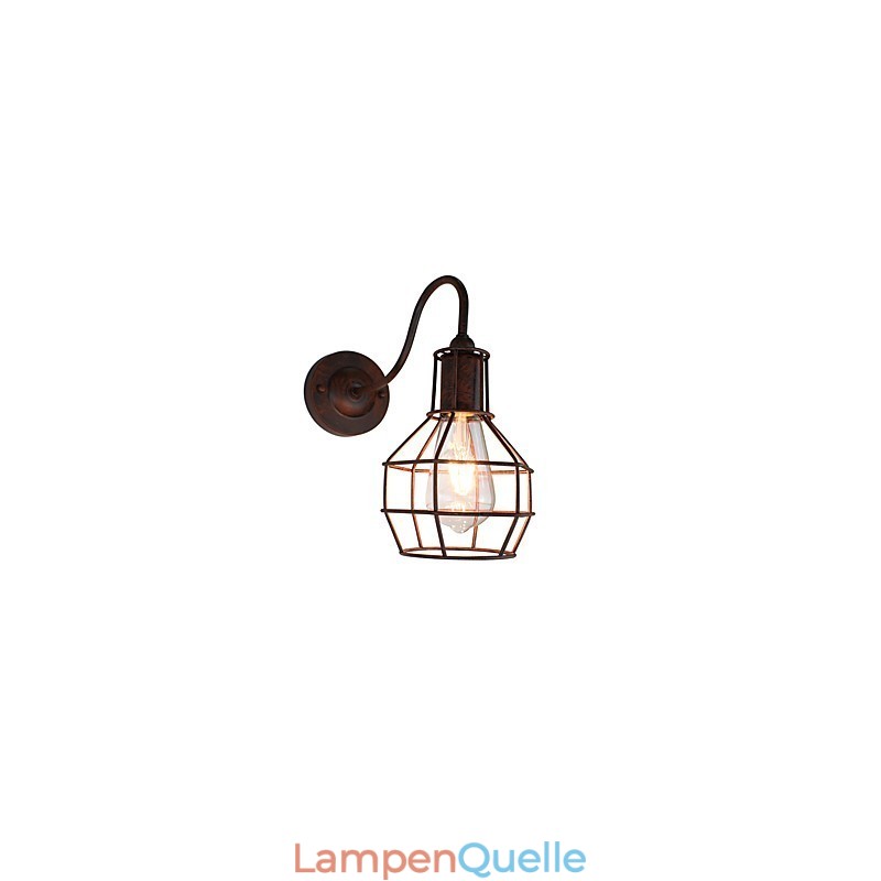 Wandleuchte Wandleuchter Wand Rostfarben Retro Wandlampe
