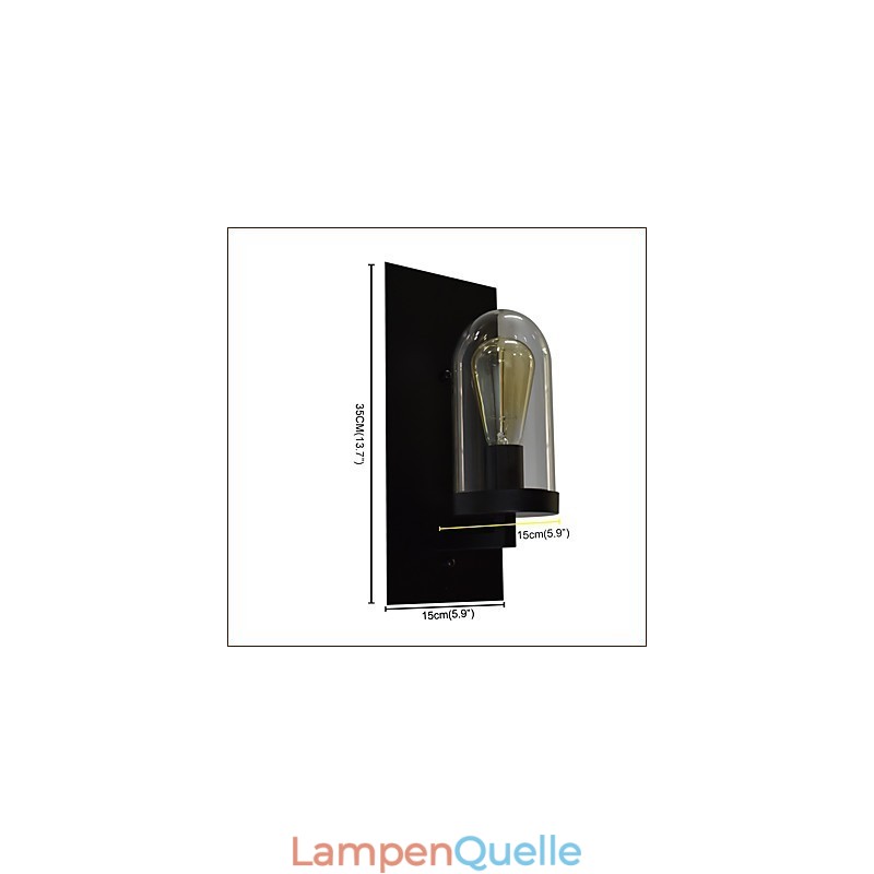 Wandleuchte aus lackiertem Stahl, dumme schwarze amerikanische Kaffeedekoration, Retro-Wandleuchte, Lichtschwertlampe an der Wand