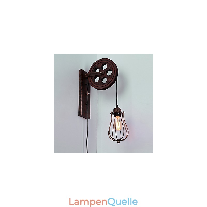 Industrielle Retro Eisen Wandleuchte Kreative Persönlichkeit Lift Pully Wandleuchte