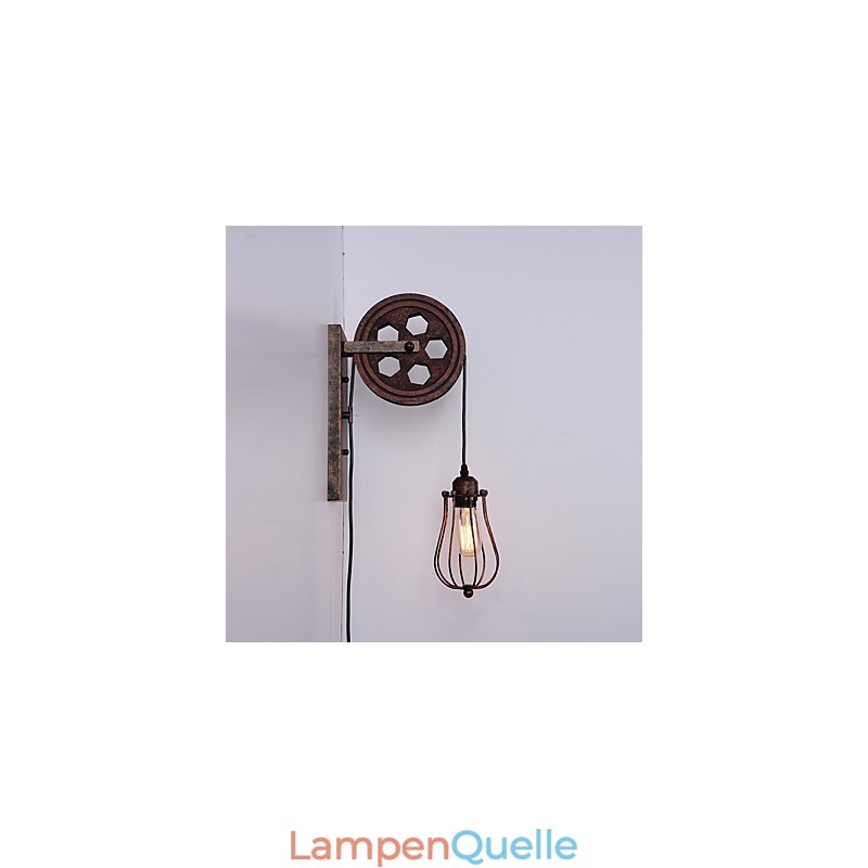 Industrielle Retro Eisen Wandleuchte Kreative Persönlichkeit Lift Pully Wandleuchte