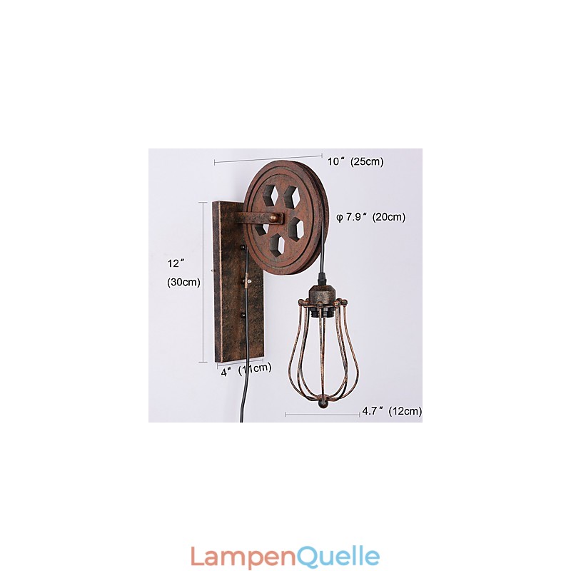 Industrielle Retro Eisen Wandleuchte Kreative Persönlichkeit Lift Pully Wandleuchte