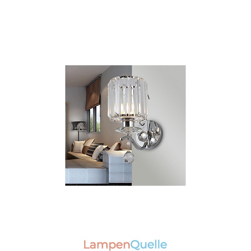 Moderne zeitgenössische galvanisierte Kristall-Wandleuchter mit Uplight-Funktion