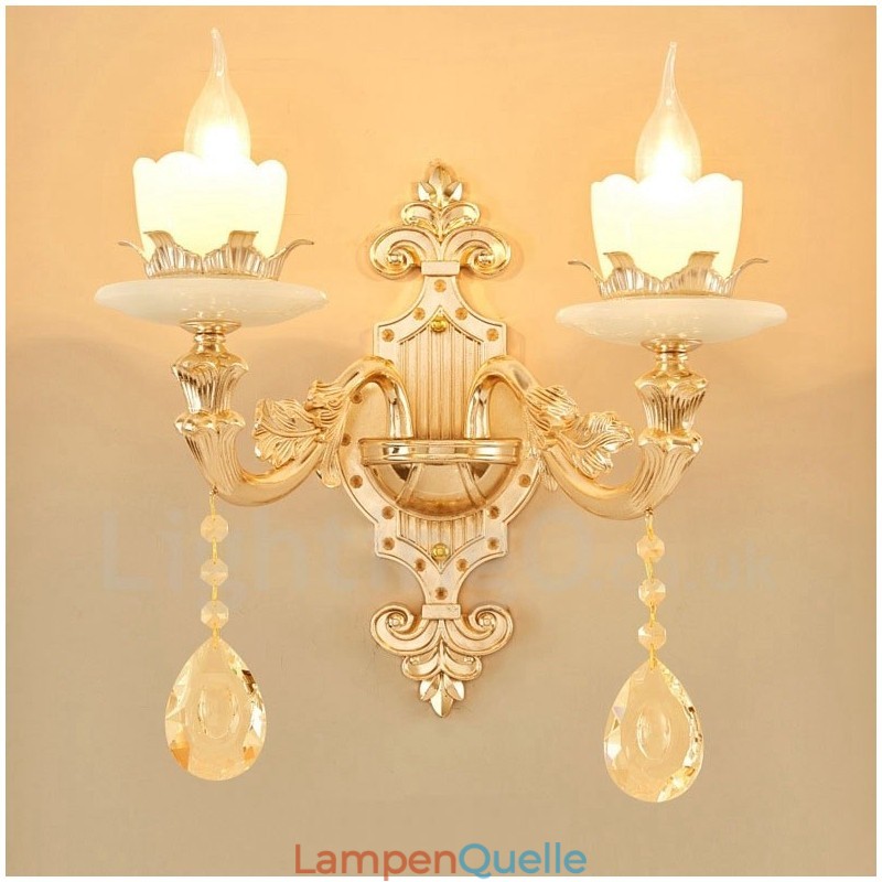 2 Licht Traditionelle Klassische Wohnzimmer Esszimmer Bett Zimmer Metall Innen Wandleuchten