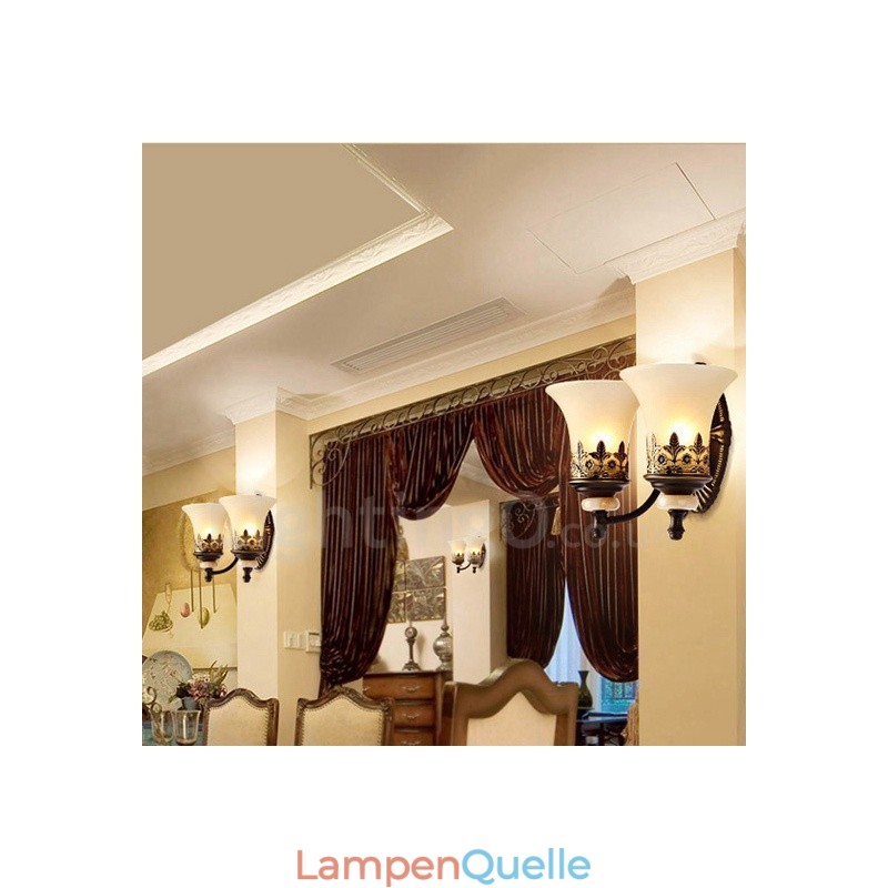 2 Licht Traditionelle Klassische Wohnzimmer Esszimmer Bett Zimmer Metall Innen Wandleuchten