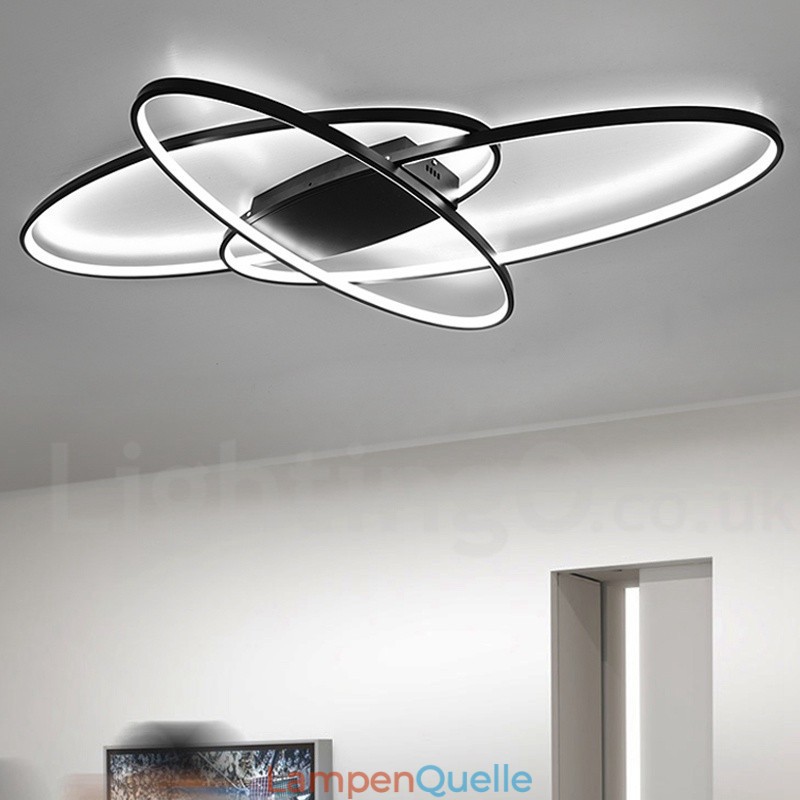 Dimmbare ovale, moderne Deckenleuchte aus Aluminium, Unterputzlampe für Wohnzimmer, Schlafzimmer, kann auch als Wandleuchte verwendet werden