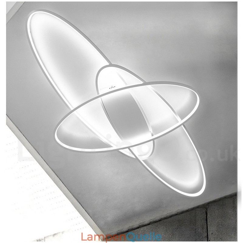 Dimmbare ovale, moderne Deckenleuchte aus Aluminium, Unterputzlampe für Wohnzimmer, Schlafzimmer, kann auch als Wandleuchte verwendet werden