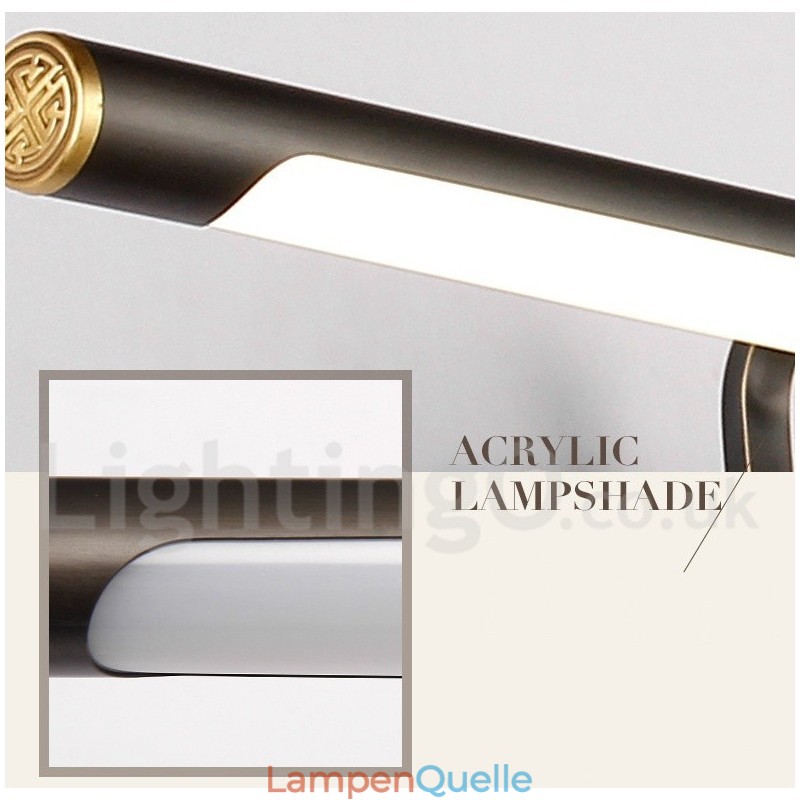 IPMirror Lampe Badezimmerleuchten Reines Messing Wandleuchten mit Acrylschirm Make-up Beleuchtung