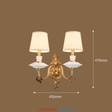 100 % reines Messing, luxuriöse rustikale Retro-Vintage-Keramik-Wandleuchte mit 2 Kerzenlichtern und Stoffschirmen, speziell für Hotels, Büros, Ausstellungsräume, Wohnzimmer und Esszimmer 100 % reines Messing, luxuriöse rustikale Retro-Vintage-Keramik-Wandleuchte mit 2 Kerzenlichtern und Stoffschirmen, speziell für Hotels, Büros, Ausstellungsräume, Wohnzimmer und Esszimmer