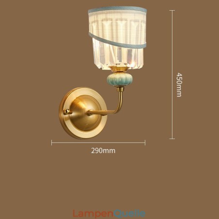 Reines Messing, luxuriöse rustikale Retro-Vintage-Keramik-Kerzen-Wandleuchte mit 1 Licht, Stoff- und Kristallschirm, speziell für Hotel, Büro, Ausstellungsraum, Wohnzimmer, Esszimmer Reines Messing, luxuriöse rustikale Retro-Vintage-Keramik-Kerzen-Wandleuchte mit 1 Licht, Stoff- und Kristallschirm, speziell für Hotel, Büro, Ausstellungsraum, Wohnzimmer, Esszimmer