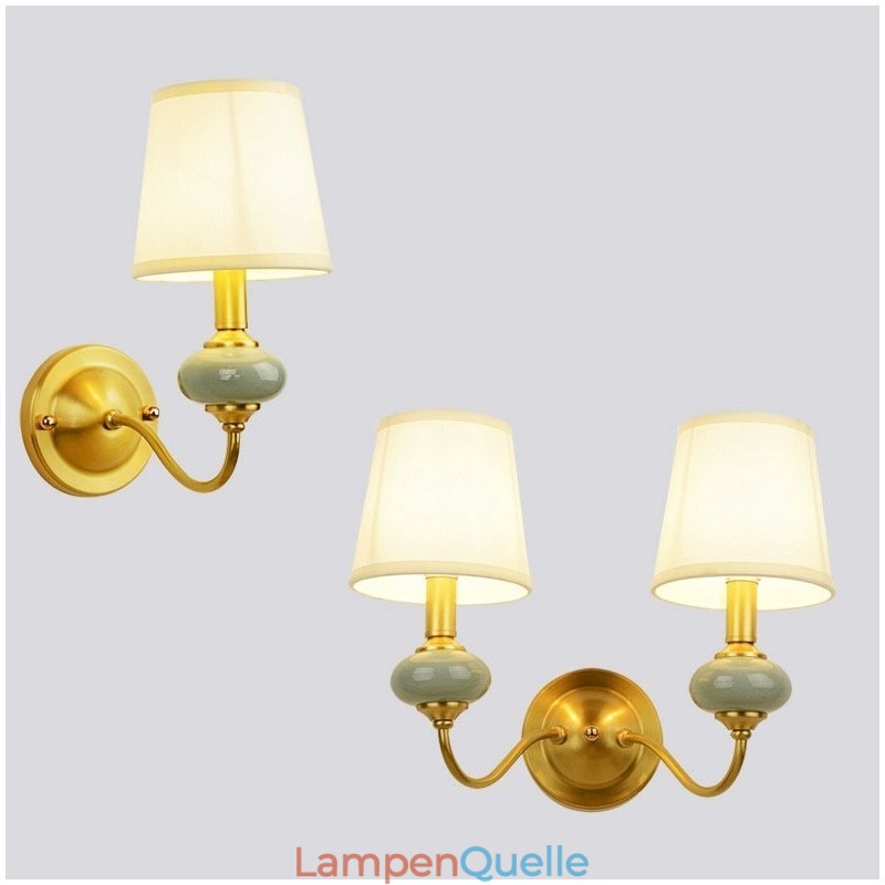 Luxuriöse, rustikale Retro-Wandleuchte aus Messing und Keramik im Vintage-Stil mit Glasschirm, speziell für Hotels, Büros, Ausstellungsräume, Wohnzimmer und Esszimmer