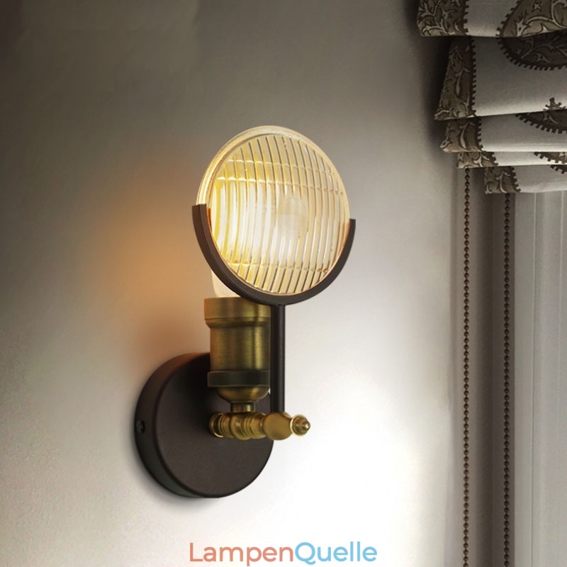 1-flammige rustikale Retro-Vintage-Wandleuchte mit Glasschirm, speziell für Hotel, Büro, Ausstellungsraum, Wohnzimmer, Esszimmer