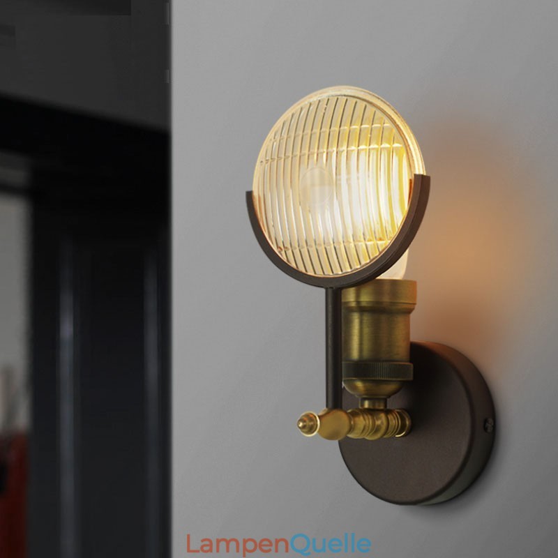 1-flammige rustikale Retro-Vintage-Wandleuchte mit Glasschirm, speziell für Hotel, Büro, Ausstellungsraum, Wohnzimmer, Esszimmer