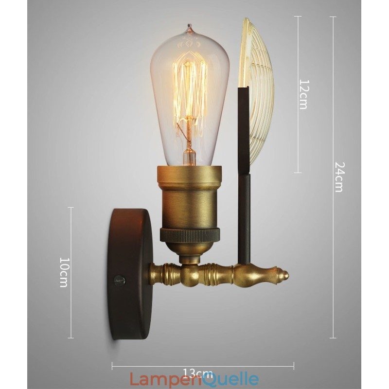 1-flammige rustikale Retro-Vintage-Wandleuchte mit Glasschirm, speziell für Hotel, Büro, Ausstellungsraum, Wohnzimmer, Esszimmer