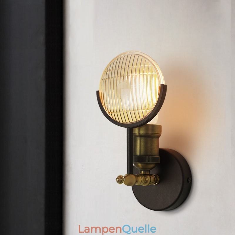 1-flammige rustikale Retro-Vintage-Wandleuchte mit Glasschirm, speziell für Hotel, Büro, Ausstellungsraum, Wohnzimmer, Esszimmer