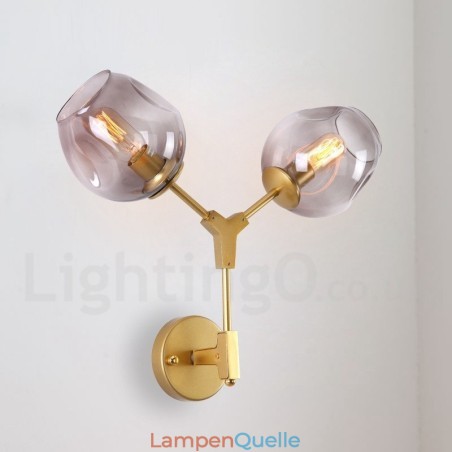 Rustikale Retro-Vintage-Wandleuchte mit zwei Lichtern und mehrfarbigem Glasschirm, speziell für Hotel, Büro, Ausstellungsraum, Wohnzimmer, Schlafzimmer Rustikale Retro-Vintage-Wandleuchte mit zwei Lichtern und mehrfarbigem Glasschirm, speziell für Hotel, Büro, Ausstellungsraum, Wohnzimmer, Schlafzimmer