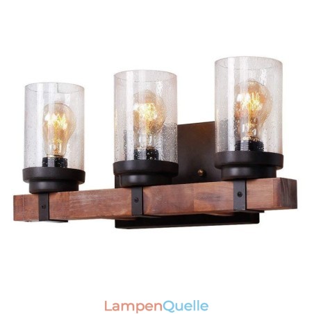 3-flammige Wandleuchte im Vintage-Stil aus Holz im Industriestil für Wind Bar Loft Coffee Restaurant 3-flammige Wandleuchte im Vintage-Stil aus Holz im Industriestil für Wind Bar Loft Coffee Restaurant