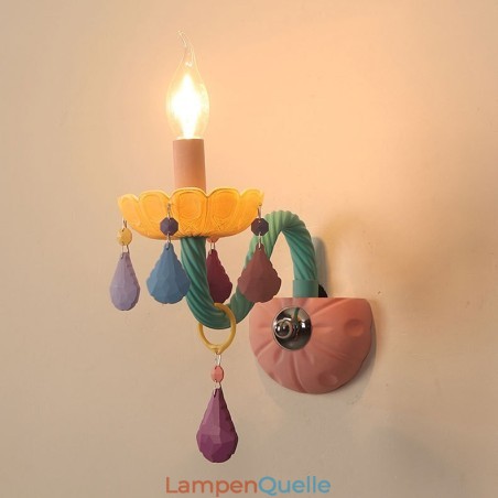 Macaron 1 Licht Multi Kristall Kerze Retro Glas Wandleuchte für Kinderzimmer Kinder Schlafzimmer Macaron 1 Licht Multi Kristall Kerze Retro Glas Wandleuchte für Kinderzimmer Kinder Schlafzimmer