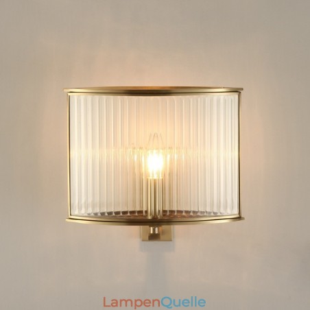 Wandleuchte im Retro-Stil, 1 Licht, aus reinem Messing, luxuriös, rustikal, mit Glasschirm Wandleuchte im Retro-Stil, 1 Licht, aus reinem Messing, luxuriös, rustikal, mit Glasschirm