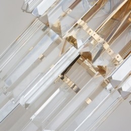 Goldfarbene, passende postmoderne Luxus-Wandleuchte aus K9-Kristall mit Kristallschirm