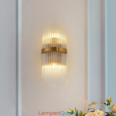 Moderne Luxus-Wandleuchte aus K9-Kristall mit Kristallschirm Moderne Luxus-Wandleuchte aus K9-Kristall mit Kristallschirm