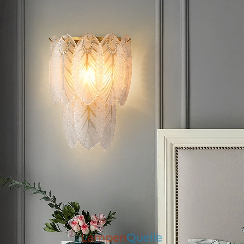 Nordische französische Federkristall-Wandleuchten, postmoderne Beleuchtung, luxuriöse Wohnzimmer-Hintergrundwand, Korridor wie Hotel-Panel-Wandleuchte