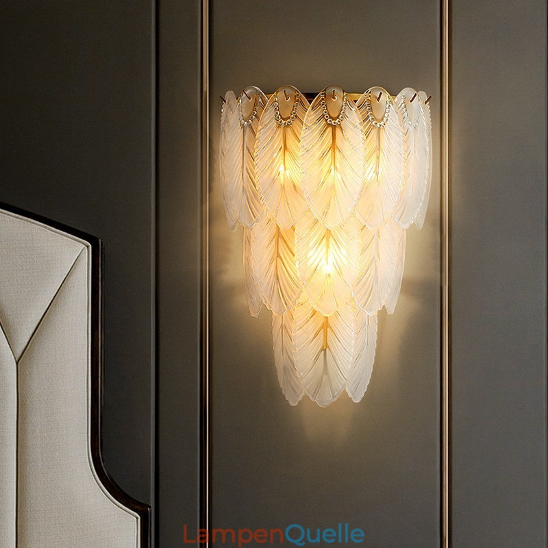 Nordische französische Federkristall-Wandleuchten, postmoderne Beleuchtung, luxuriöse Wohnzimmer-Hintergrundwand, Korridor wie Hotel-Panel-Wandleuchte