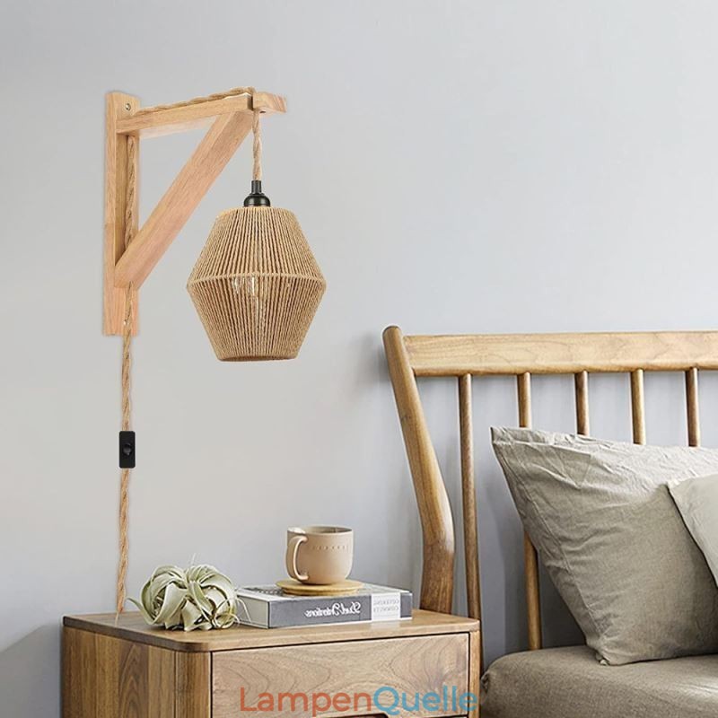Papierseil-Wandleuchte American Pastoral Retro Wandleuchte mit Stecker