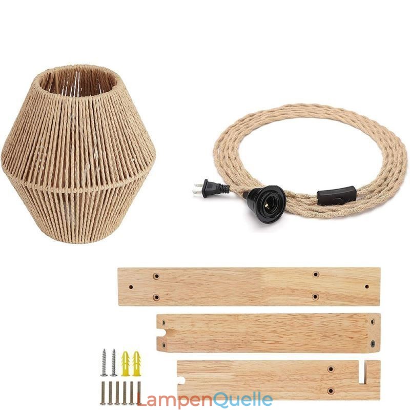 Papierseil-Wandleuchte American Pastoral Retro Wandleuchte mit Stecker