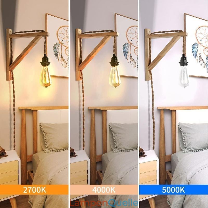 Massivholz Wandleuchte American Pastoral Retro Hanfseil Wandleuchte mit Stecker