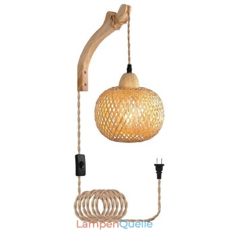 Bambus Wandleuchte American Pastoral Retro Hanfseil Wandleuchte mit Stecker Bambus Wandleuchte American Pastoral Retro Hanfseil Wandleuchte mit Stecker