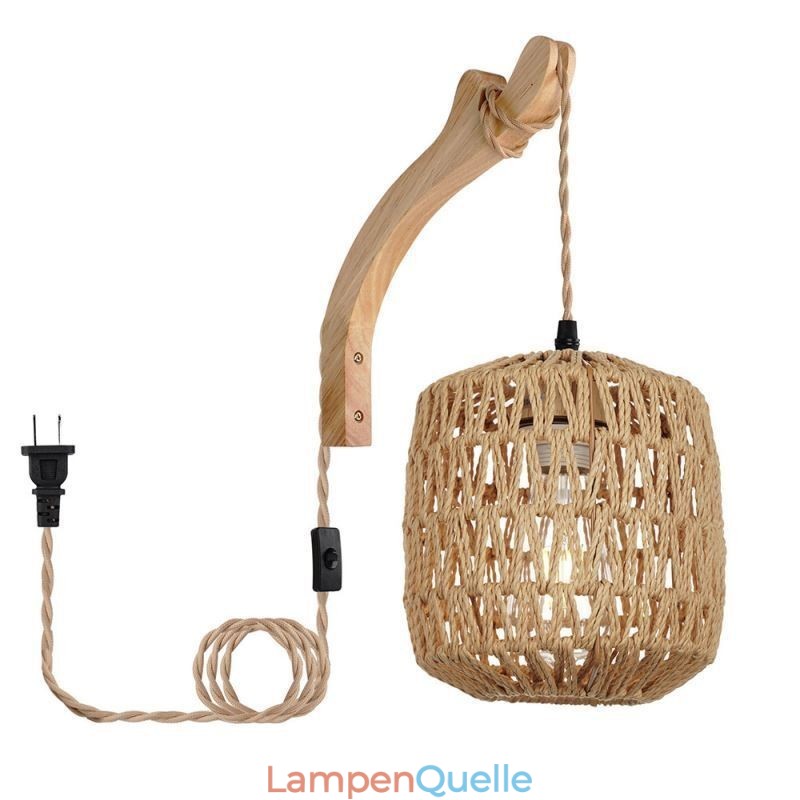Amerikanischen Retro Wand Leuchte 3M Hanf Seil Hängen Linie Papier Seil Gewebt Lampenschirm