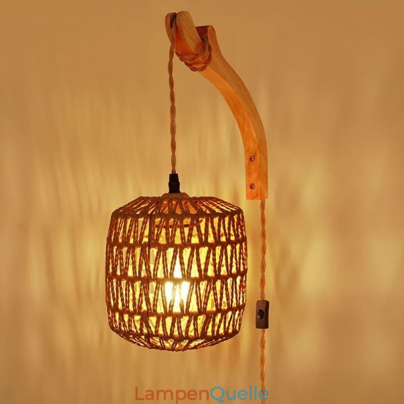 Amerikanischen Retro Wand Leuchte 3M Hanf Seil Hängen Linie Papier Seil Gewebt Lampenschirm